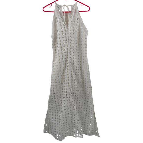 VINEET BAHL Anthropologie Dress SZ Petite Medium NWT Eyelet Halter Bridal White - Picture 5 of 16